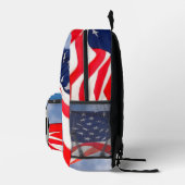赤白青の旗のサッカーボール プリントバックパック (右)