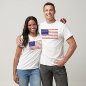 赤白青の旗の猫 愛国男性Tシャツ Tシャツ (ユニセックス)
