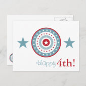 赤白青の星の4日7月ポストカード ポストカード (正面/裏面)