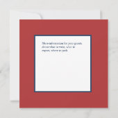 赤白青の星付き愛国的なリボン 招待状 (裏面)