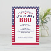 赤白青の星条旗 アメリカ国旗 4日7月 BBQ 招待状 (スタンド正面)
