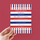 赤白青の星条旗 4th of July パーティー 招待状