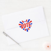 赤白青の星条 アメリカ大統領選挙2020に投票しよう ハートシール (封筒)