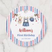 赤白青の服の男の子の誕生日ギフトタグ フェイバータグ (正面)