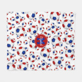 赤白青の球模様パーソナライズされた フリースブランケット (正面(横))