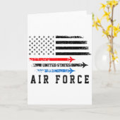 赤白青の空軍フライオーバー 自慢のアメリカ人 カード (黄色い花)