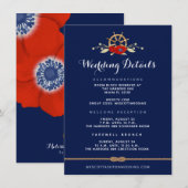 赤白青の航海アネモネ結婚式の詳細 エンクロージャーカード (正面/裏面)