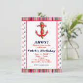 赤白青の航海アンカー ビーチ招待状 招待状 (スタンド正面)