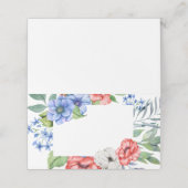 赤白青の花柄で愛国的なデザイン プレイスカード (外部開封)