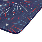 赤白青の花火の星 カッティングボード (角)