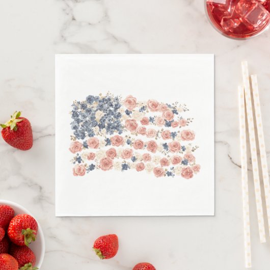赤白青の花 スタンダードランチョンナプキン (インサイチュ)