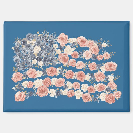 赤白青の花 マグネット (正面)