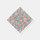 赤白青の花 愛国心あふれる7月4日 スタンダードカクテルナプキン (角)