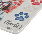 赤白青の面白いセントバーナードの犬のおやつ カッティングボード (角)