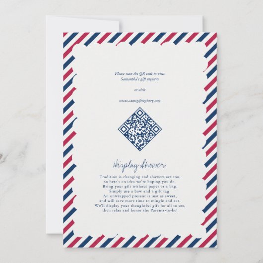 赤白青の4th of July BABY-Q BBQ ベイビーシャワー 招待状 (裏面)