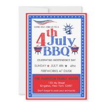 赤白青の7月4日パーティーBBQお祝い