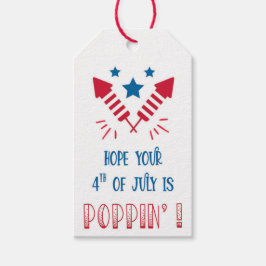 赤白青の7月4日プレゼント ギフトタグ