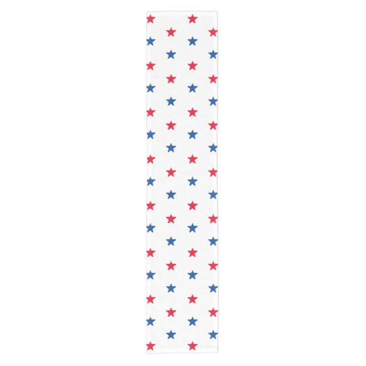 赤白青はアメリカの愛国的なパターンを主演する ショートテーブルランナー (正面)