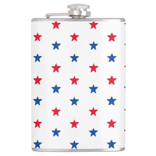 赤白青はアメリカの愛国的なパターンを主演する フラスク (正面)