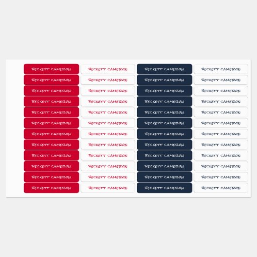 赤白青アイロン ラベル (シート)