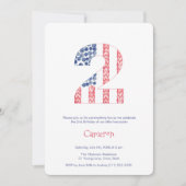 赤白青アウトドアピクニック2nd誕生日パーティー 招待状 (正面)