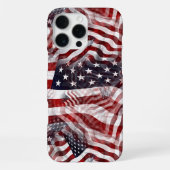 赤白青アメリカのストライプ星条旗パターン iPhoneケース (裏面)
