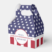赤白青アメリカストライプの国旗のパーティー フェイバーボックス (裏面サイド)