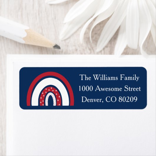 赤白青アメリカンレインボー愛国国 ラベル (インサイチュ)