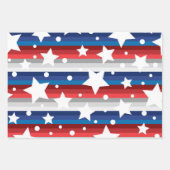赤白青アメリカ合衆国4th 7月の独立 ラッピングペーパーシート (正面)