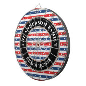 赤白青アメリカ国旗の愛国心のある家族 ダーツボード (正面右)