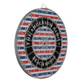 赤白青アメリカ国旗の愛国心のある家族 ダーツボード (正面左)