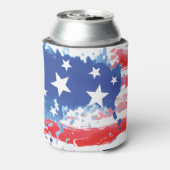 赤白青アメリカ国旗の(ばちゃばちゃ)跳ねる 缶クーラー (缶裏面)