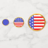 赤白青アメリカ国旗テーブルコンフェティ コンフェッティ (正面)