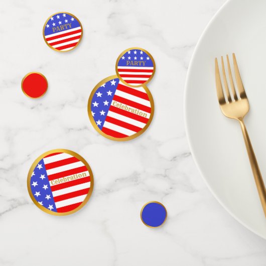 赤白青アメリカ国旗テーブルコンフェティ コンフェッティ (グループ)