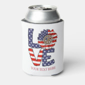 赤白青アメリカ国旗ラブピースヒッピー 缶クーラー (缶裏面)