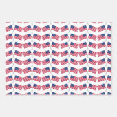 赤白青アメリカ国旗7月4日スター ラッピングペーパーシート (正面)