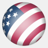 赤白青アメリカ国旗、グローブクールル ラウンドシール (正面)