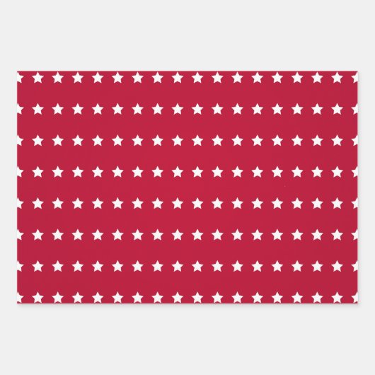 赤白青アメリカ第4回7月スターストライプズ ラッピングペーパーシート (正面)