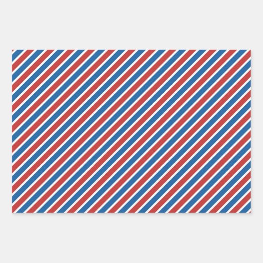 赤白青アメリカ第4回7月スターストライプズ ラッピングペーパーシート (正面)