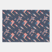 赤白青アメリカUSA 7月4日ピクニックフード ラッピングペーパーシート (正面2)