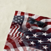 赤白青アメリストライプカ星旗の模様 ビーチタオル (インサイチュ)