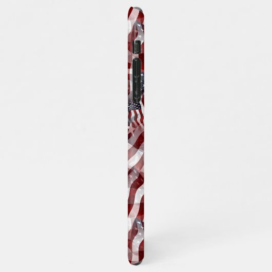 赤白青アメリストライプカ星旗の模様 iPhoneケース (左側)