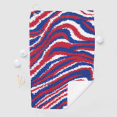 赤白青ウェーブスポーツチームカラー ゴルフタオル (インサイチュ)