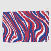 赤白青ウェーブスポーツチームカラー ゴルフタオル (横)