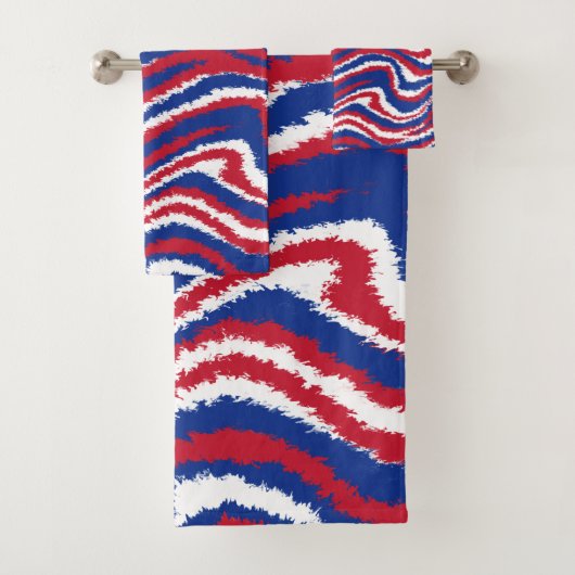 赤白青ウェーブスポーツチームカラー バスタオルセット (インサイチュ)