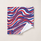 赤白青ウェーブスポーツチームカラー バスタオルセット (ウォッシュタオル)