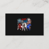 赤白青ウマ4日7月Flagアメリカ花火Pa 名刺 (正面)