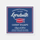 赤白青エレガント卒業 スタンダードカクテルナプキン (正面)