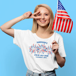 赤白青カスタム花火7月4日 Tシャツ