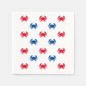 赤白青カニ模様7月4日愛国心 スタンダードカクテルナプキン (正面)